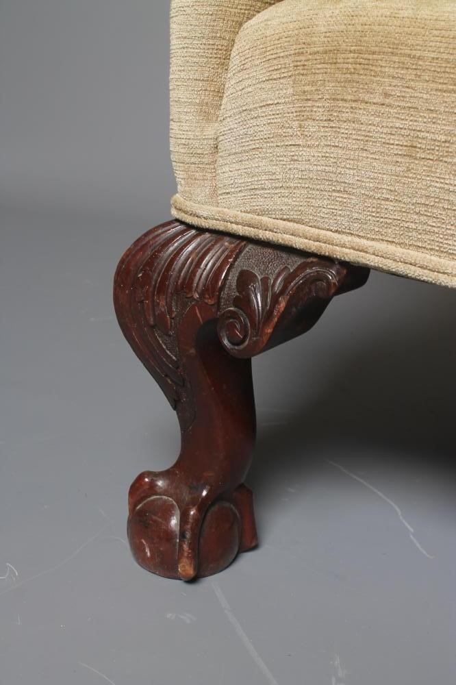 A MAHOGANY FRAMED WING ARMCHAIR of Georgian design Image