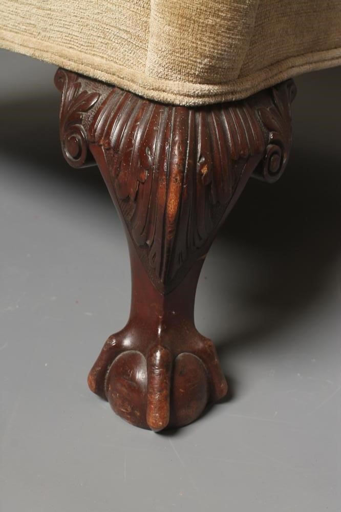 A MAHOGANY FRAMED WING ARMCHAIR of Georgian design Image