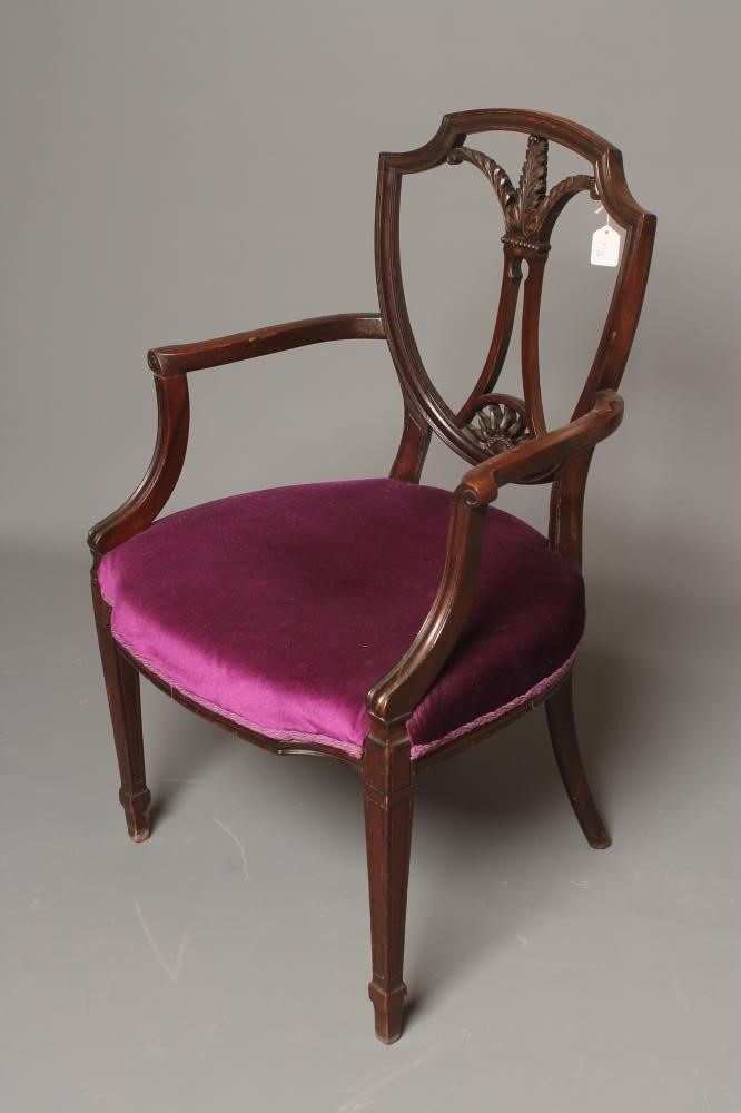 A MAHOGANY ELBOW CHAIR of Georgian design Image
