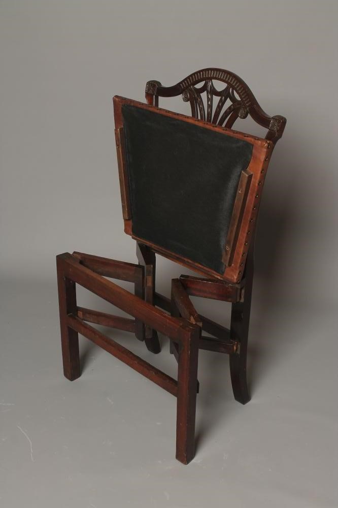 A RARE GEORGIAN MAHOGANY CAMPAIGN DINING CHAIR Image