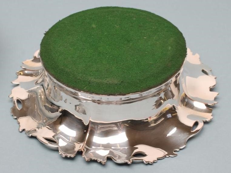 A PAIR OF OLD SHEFFIELD PLATE BOTTLE COASTERS of lobed circular form Image