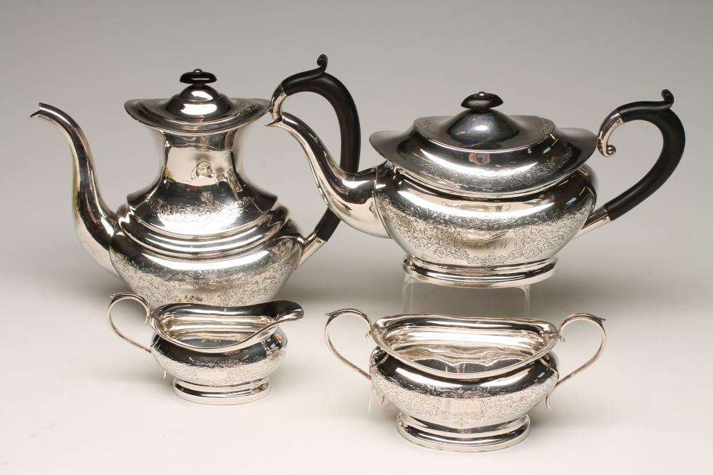 *A COMPOSITE FOUR PIECE SILVER TEA AND COFFEE SERVICE Image