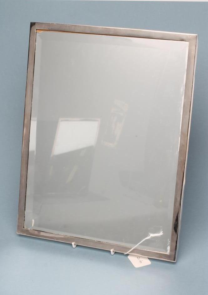 AN EASEL BACK SILVER MIRROR FRAME Image