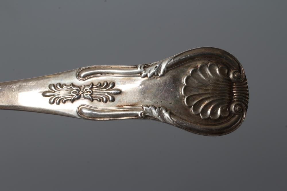 A PAIR OF EARLY VICTORIAN SILVER KING'S PATTERN SCOTTISH CREAM LADLES, maker's mark SW Image