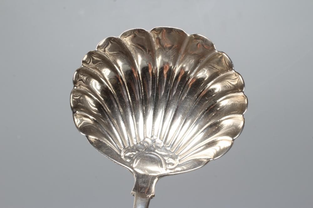 A GEORGE IV FIDDLE PATTERN SILVER SOUP LADLE, by Williams Eley & Fearne, London 1821, with shell Image