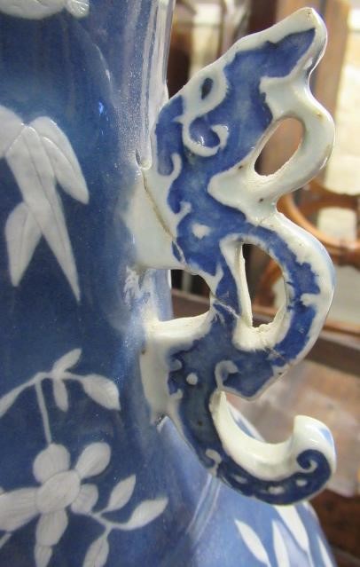 A LARGE PAIR OF CHINESE PORCELAIN VASES of inverted baluster form with two open lug handles Image