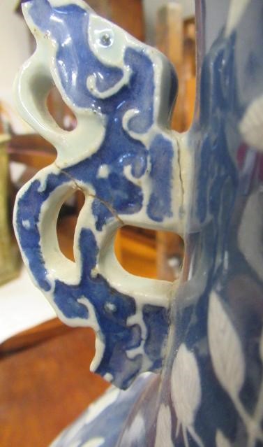 A LARGE PAIR OF CHINESE PORCELAIN VASES of inverted baluster form with two open lug handles Image