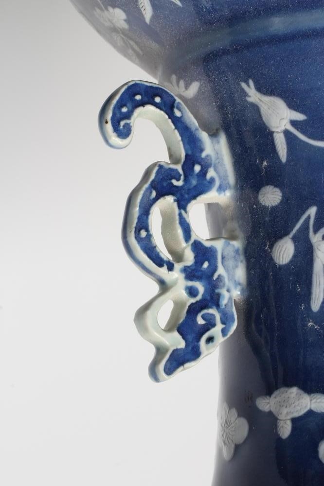 A LARGE PAIR OF CHINESE PORCELAIN VASES of inverted baluster form with two open lug handles Image