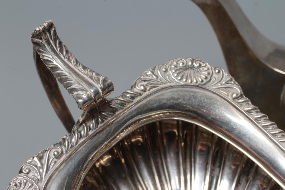 AN EDWARDIAN SILVER THREE PIECE TEA SERVICE Image