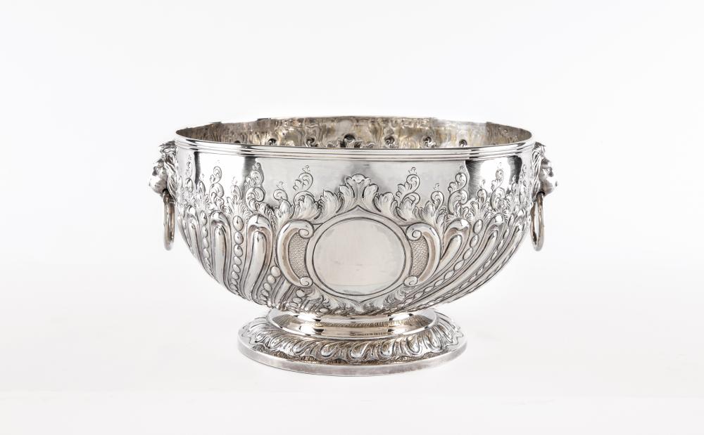 A LATE VICTORIAN SILVER LARGE PUNCH BOWL Image
