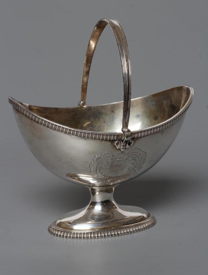 A LATE VICTORIAN SILVER SUGAR BASKET Image