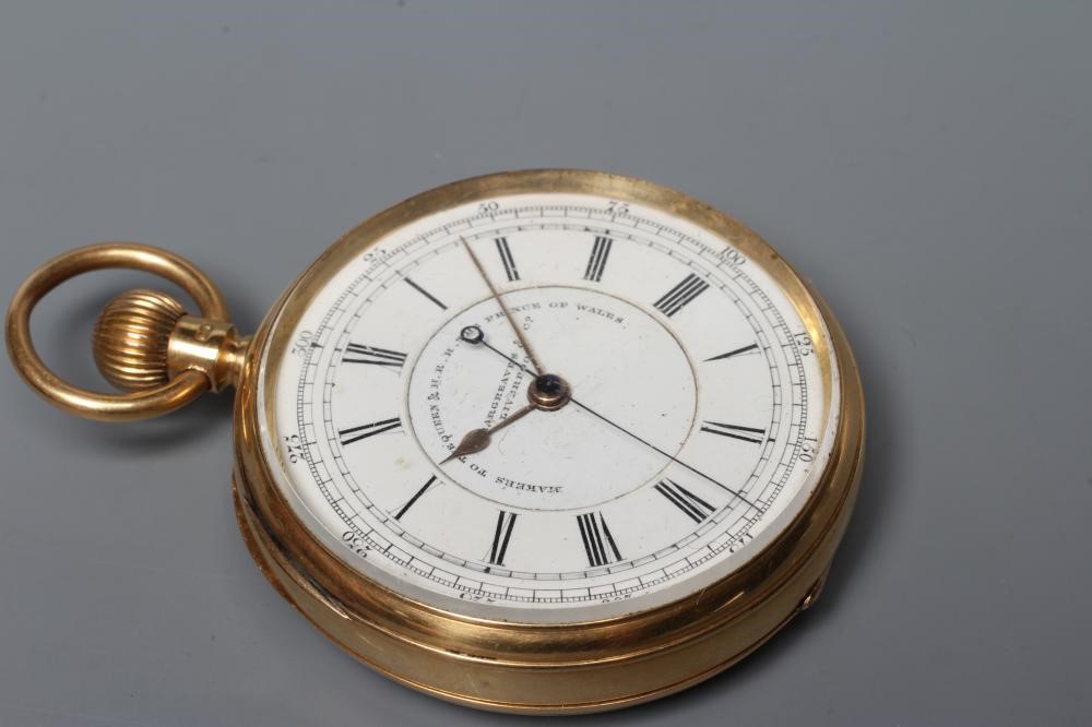 A VICTORIAN 18CT GOLD TOP WIND CHRONOGRAPH POCKET WATCH Image