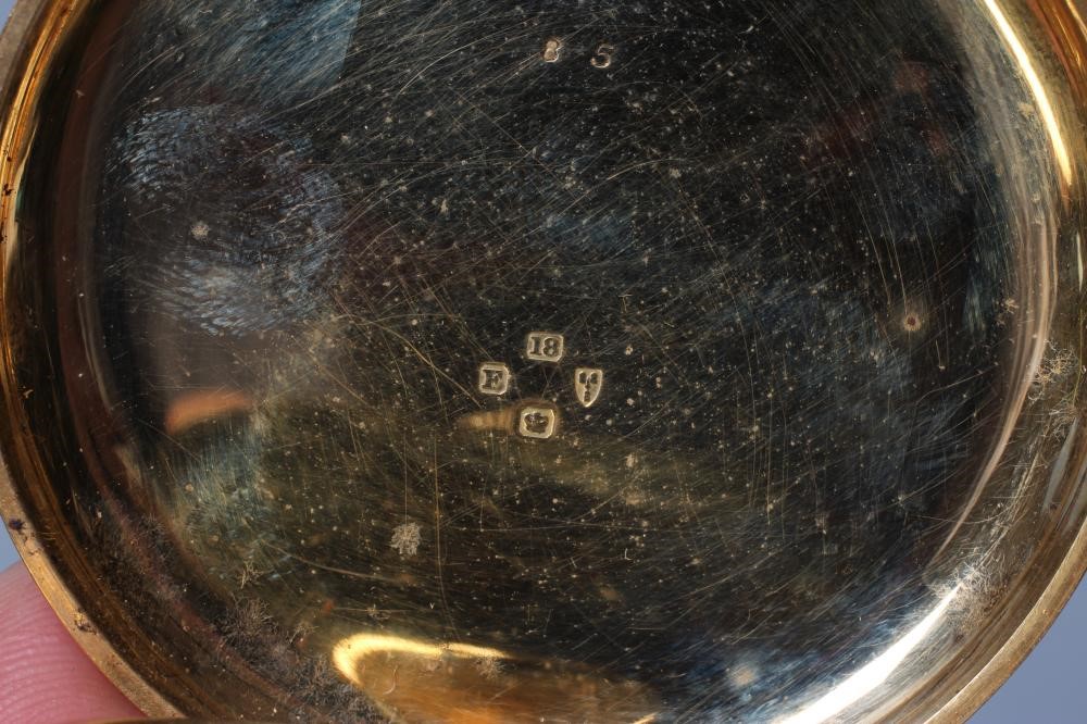 A VICTORIAN 18CT GOLD TOP WIND CHRONOGRAPH POCKET WATCH Image