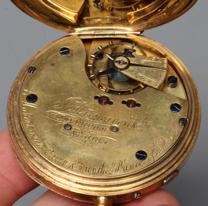 A VICTORIAN 18CT GOLD TOP WIND CHRONOGRAPH POCKET WATCH Image