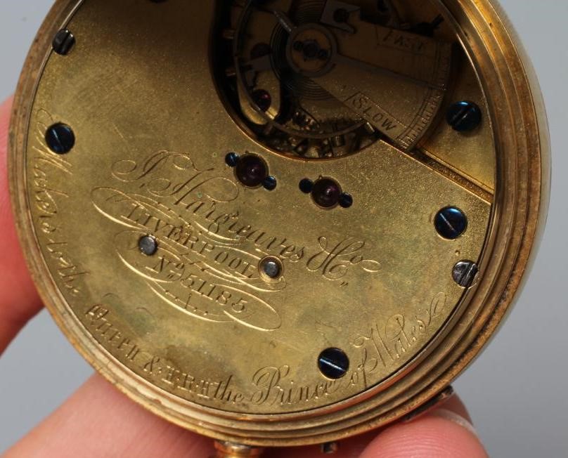 A VICTORIAN 18CT GOLD TOP WIND CHRONOGRAPH POCKET WATCH Image
