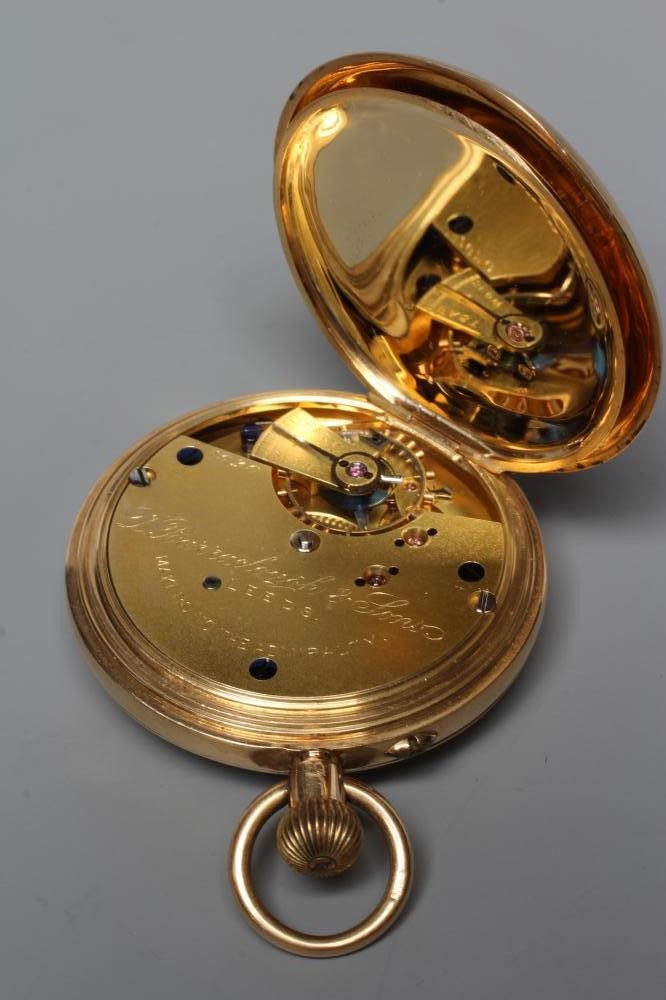 A LATE VICTORIAN 18CT GOLD TOP WIND HUNTER POCKET WATCH Image