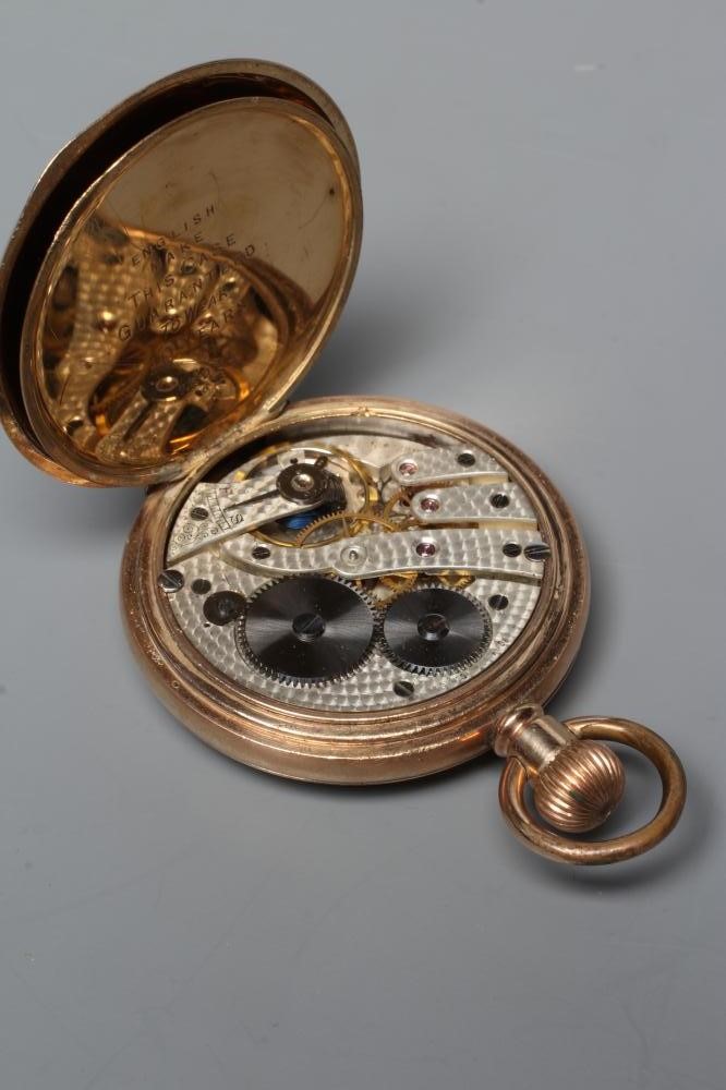 AN EDWARDIAN GOLD PLATED TOP WIND EROTIC AUTOMATON HUNTER POCKET WATCH Image