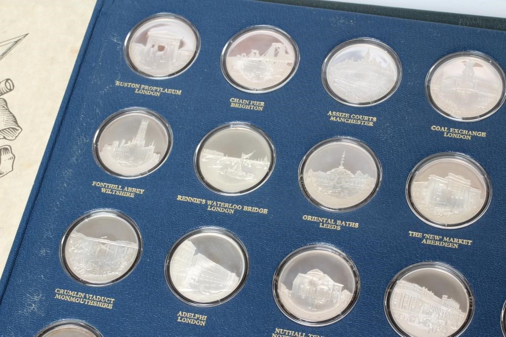 BETJEMAN'S BYGONE BRITAIN, limited editon silver medallion set, comprising 36 silver medallions kept Image