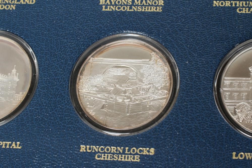 BETJEMAN'S BYGONE BRITAIN, limited editon silver medallion set, comprising 36 silver medallions kept Image
