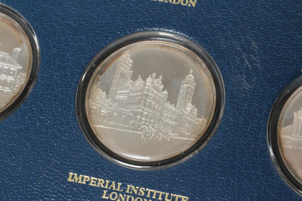 BETJEMAN'S BYGONE BRITAIN, limited editon silver medallion set, comprising 36 silver medallions kept Image