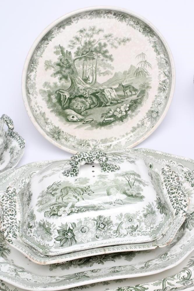 AN EARLY VICTORIAN COPELAND & GARRETT EARTHENWARE AESOP'S FABLES PATTERN PART SERVICE Image