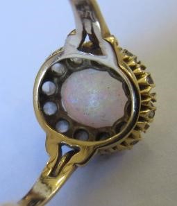AN OPAL AND DIAMOND CLUSTER RING Image