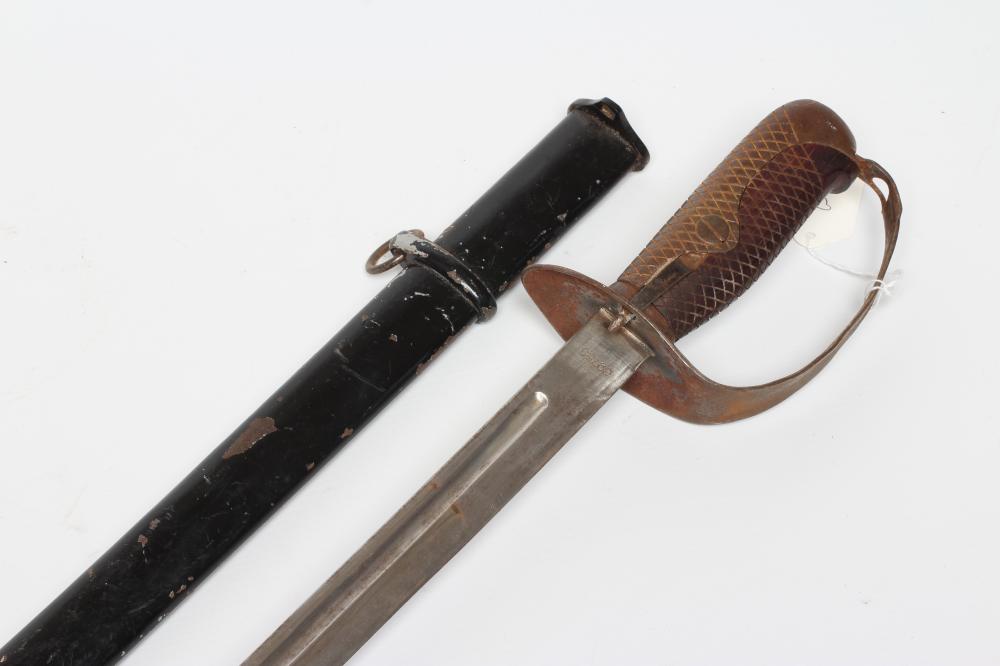 A JAPANESE 1899 PATTERN CAVALRY SWORD, the 30" blade stamped 69753, steel hand guard, wooden grip Image