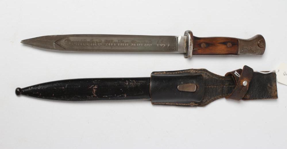 A GERMAN THIRD REICH K98N BAYONET, the 9 3/4" blade with etching for the Afrika Corps dated 1941, Image