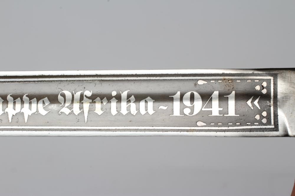 A GERMAN THIRD REICH K98N BAYONET, the 9 3/4" blade with etching for the Afrika Corps dated 1941, Image