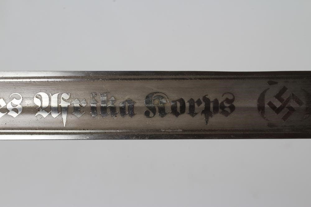 A GERMAN THIRD REICH K98N BAYONET, the 9 3/4" blade with etching for the Afrika Corps dated 1941, Image