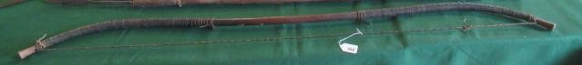 EAST AFRICAN WEAPONS, comprising a 59" long wooden bow with gut wrappings and string, three bamboo Image