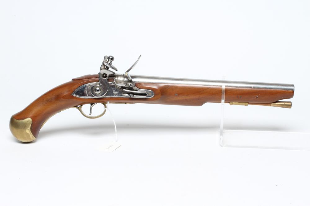 AN INERT SEA SERVICE FLINTLOCK HOLSTER PISTOL of modern high quality production with 12" barrel Image