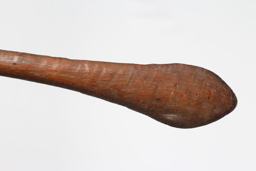 ABORIGINAL TOOLS AND WEAPONS, c.1900, comprising three Boomerangs with linear carved patination, Image