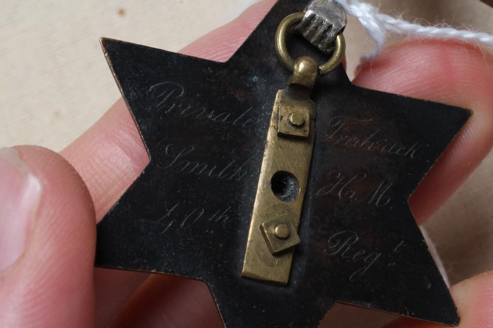 A GWALIOR STAR 1843 MEDAL, MAHARAJPOOR awarded to Private Frederick Smith of the H.M. 40th Regiment, Image