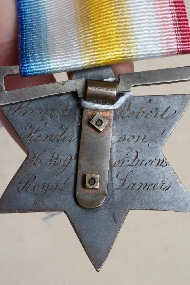 A GWALIOR STAR 1843 MEDAL, PUNNIAR awarded to Private Robert Henderson of the Queen's Royal Lancers Image