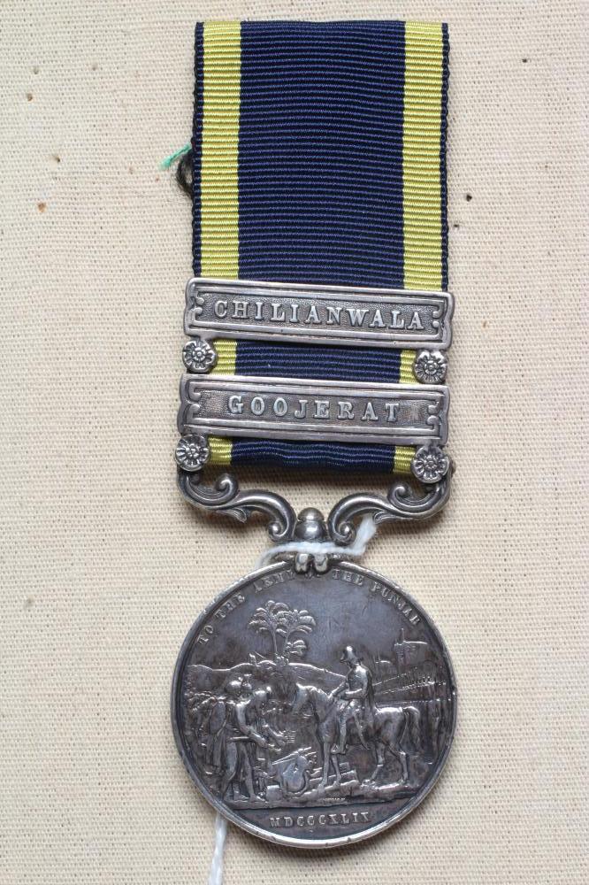 A PUNJAB MEDAL with Chilianwala and Goojerat clasps, awarded to Bernard Lohan of the 29th Foot (Est. Image