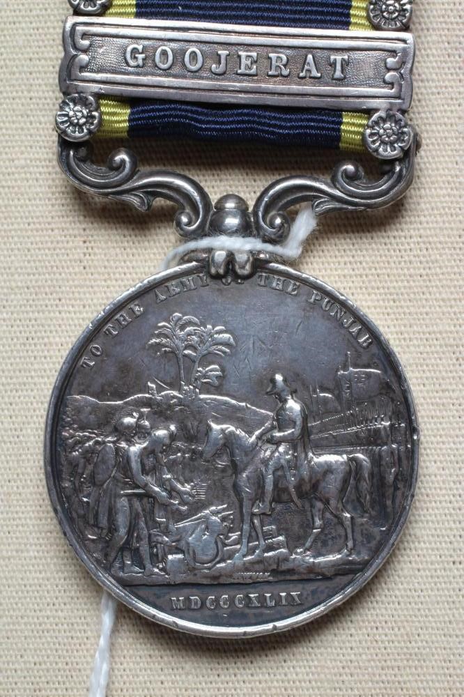 A PUNJAB MEDAL with Chilianwala and Goojerat clasps, awarded to Bernard Lohan of the 29th Foot (Est. Image