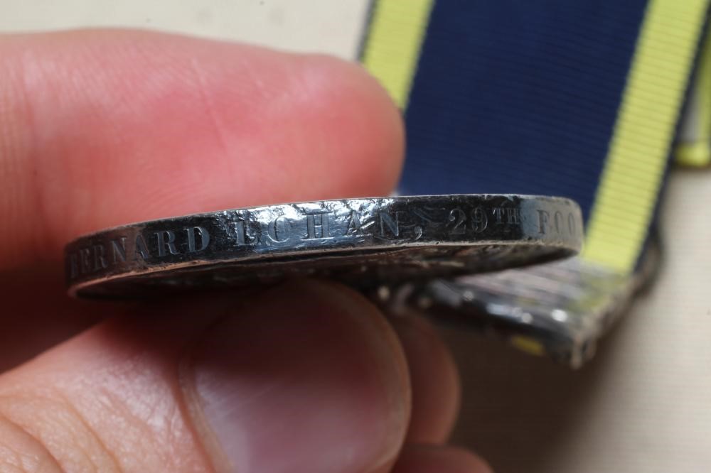 A PUNJAB MEDAL with Chilianwala and Goojerat clasps, awarded to Bernard Lohan of the 29th Foot (Est. Image