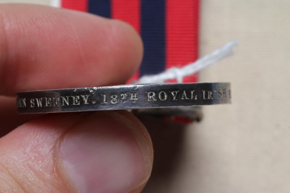 AN INDIAN GENERAL SERVICE MEDAL 1854 with Pegu clasp, awarded to John Sweeney of the 18th Royal Image