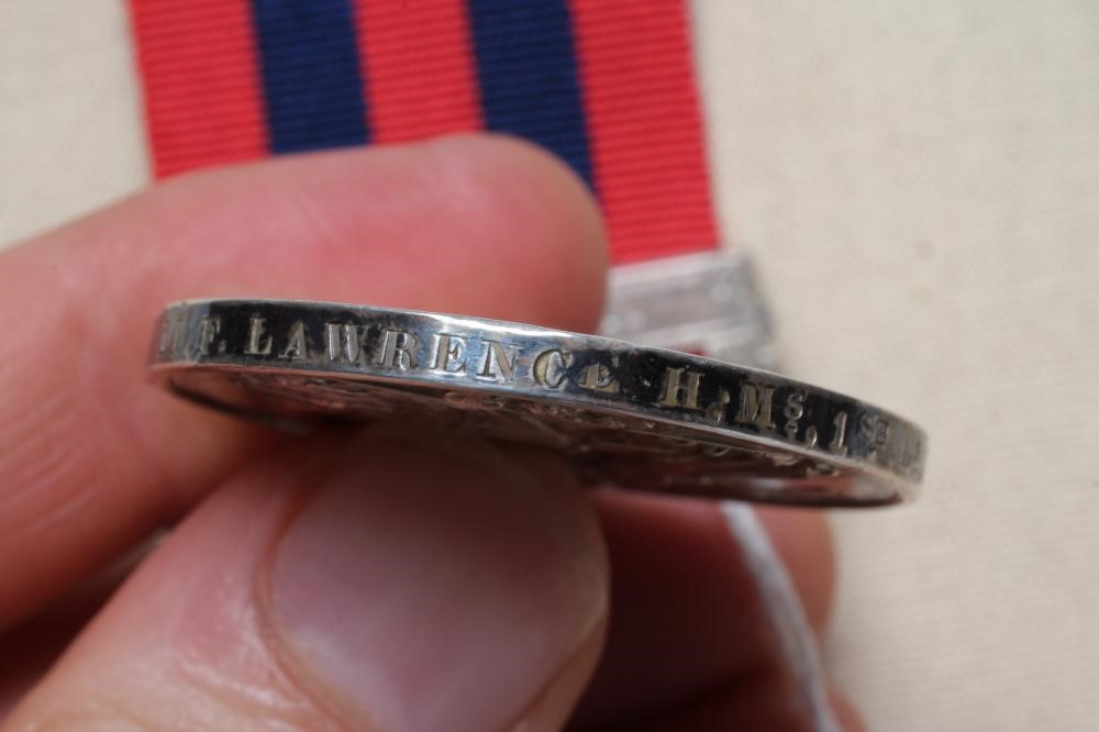 AN INDIAN GENERAL SERVICE MEDAL 1854 with Umbeyla clasp, awarded to Frederick Lawrence of the 1st Image