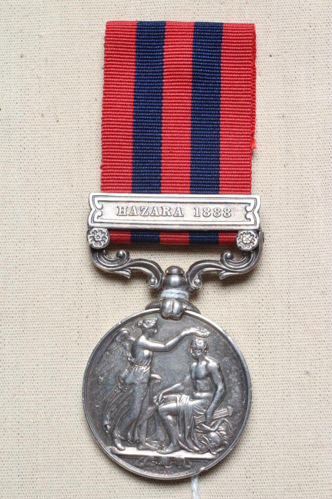 AN INDIAN GENERAL SERVICE MEDAL 1854 with Hazara 1888 clasp, awarded to John Allen Levitt of the 2nd Image