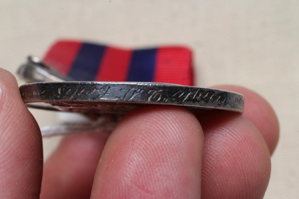 AN INDIAN GENERAL SERVICE MEDAL 1854 with Hazara 1891 clasp, awarded to Sepoy Ram Sign of the Image