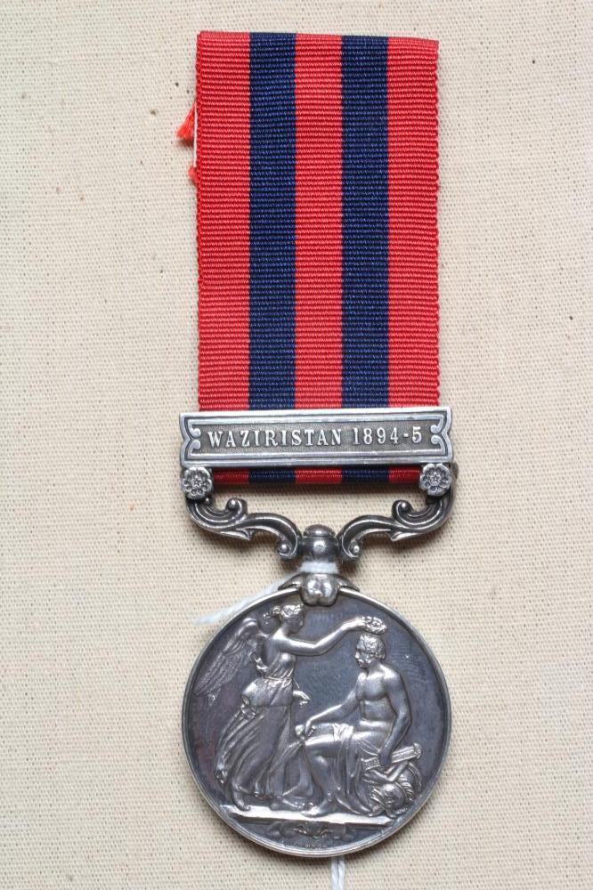 AN INDIAN GENERAL SERVICE MEDAL 1854 with Waziristan 1894-5 clasp, awarded to Sepoy Punbahadar Ale Image