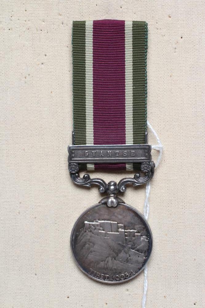 A TIBET MEDAL 1903-04 with Gyantse clasp, awarded to Sepoy Waryam Singh of the 32nd Sikh Pioneers Image
