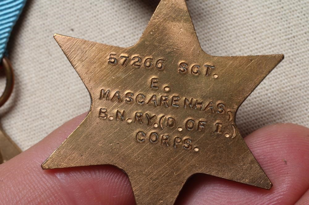 A GROUP OF FOUR MEDALS, comprising an India Efficiency Medal, a 1939-45 Star, a Burma Star and a Image