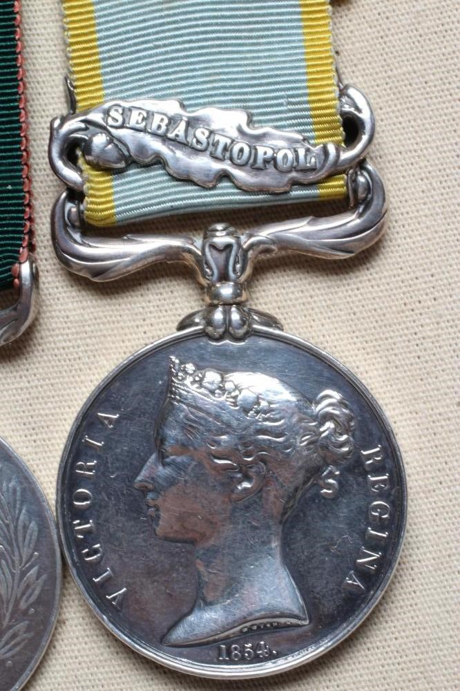 A PAIR OF CRIMEA MEDALS, comprising a Crimea medal 1854 medal with Sebastopol clasp and a Crimea Image