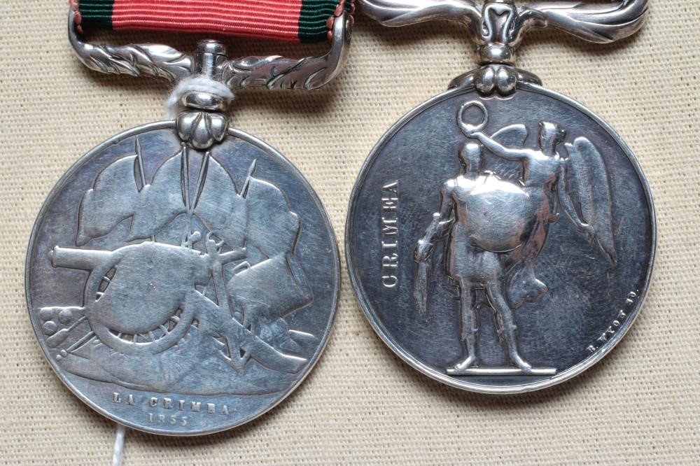 A PAIR OF CRIMEA MEDALS, comprising a Crimea medal 1854 medal with Sebastopol clasp and a Crimea Image