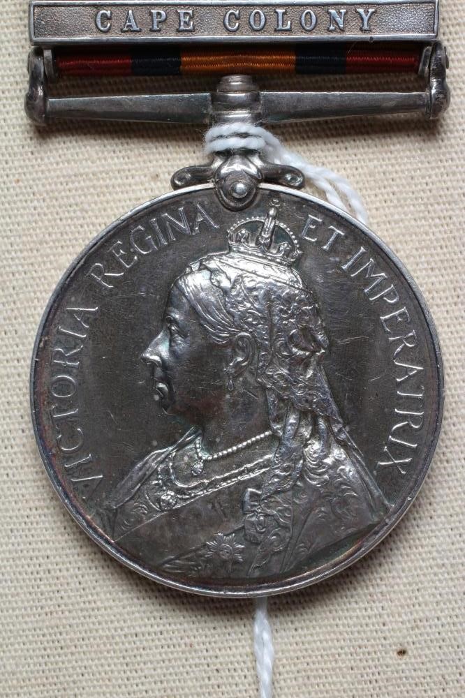 AN AFRICAN GENERAL SERVICE MEDAL with South Africa 1902 and Cape Colony clasps, awarded to Private Image
