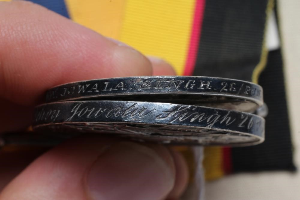 A PAIR OF BRITISH VICTORIAN SUDAN MEDALS, comprising a Sudan Medal and a Khedive's Sudan Medal, Image