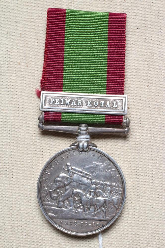 AN AFGHAN WAR MEDAL 1878-80 with Peiwar Kotal clasp, awarded to R. Booker of the 2/8th Regiment Image
